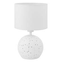 Eglo US Stocking 98381A - 1 LT Table Lamp w/ a White Ceramic Base & White Fabric Shade