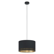 Eglo US Stocking 99273A - 1 LT Pendant w/ a Black finish & Black Exterior & Gold Interior Shade