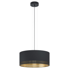 Eglo US Stocking 99274A - 3 LT Pendant w/ a Black Finish & Black Exterior & Gold Interior Shade