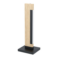 Eglo US Stocking 99295A - 1 LT Integrated LED Table Lamp,  Black & Wood Finish w/ White Plastic Cover