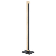 Eglo US Stocking 99296A - 1 LT Integrated LED Floor Lamp, Black & Wood Finish w/ White Plastic Cover