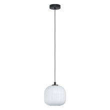 Eglo US Stocking 99366A - 1 LT Pendant w/ Black Finish & White Glass Shade