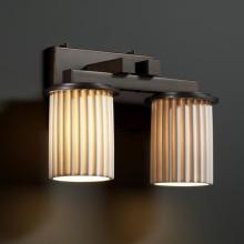 Justice Design Group POR-8772-10-WFAL-MBLK - Dakota 2-Light Straight-Bar Bath Bar