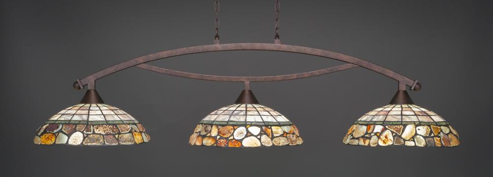 Bow 3 Light Bar Shown In Bronze Finish