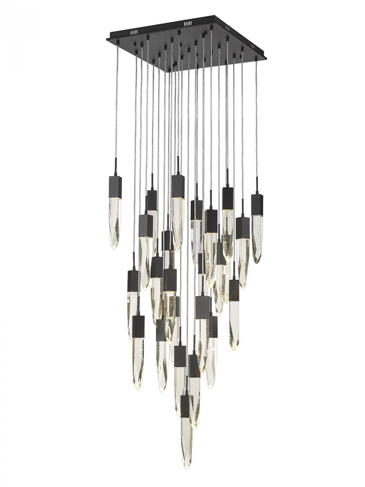Aspen Collection 25 Light Bubbled Crystal Multi Port Pendant