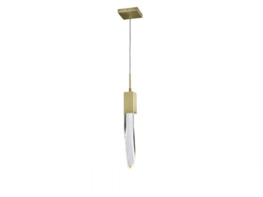 Aspen Collection 1 Light Clear Crystal Pendant