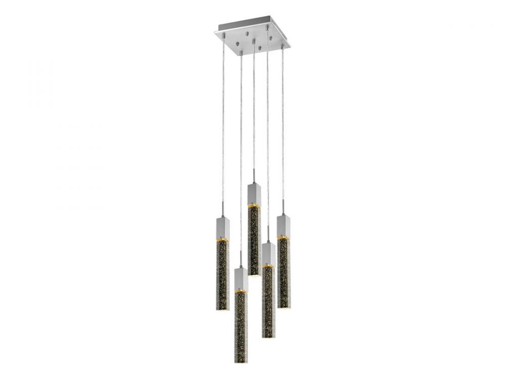 The Original Glacier Collection 5 Light Bubbled Crystal Multi Port Pendant