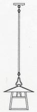 Arroyo Craftsman CSH-12BWO-BZ - 12" carmel stem hung pendant with bungalow overlay