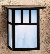 Arroyo Craftsman HS-10ATN-BK - 10" huntington sconce with roof and classic arch overlay