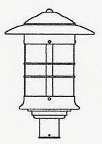 Arroyo Craftsman NP-14M-MB - 14" newport post mount fixture