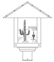 Arroyo Craftsman TRP-16CTOF-BK - 16" timber ridge post mount with cactus  filigree