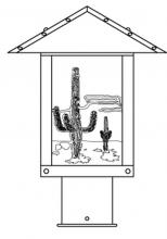 Arroyo Craftsman TRP-9CTGW-BZ - 9" timber ridge post mount with cactus filigree