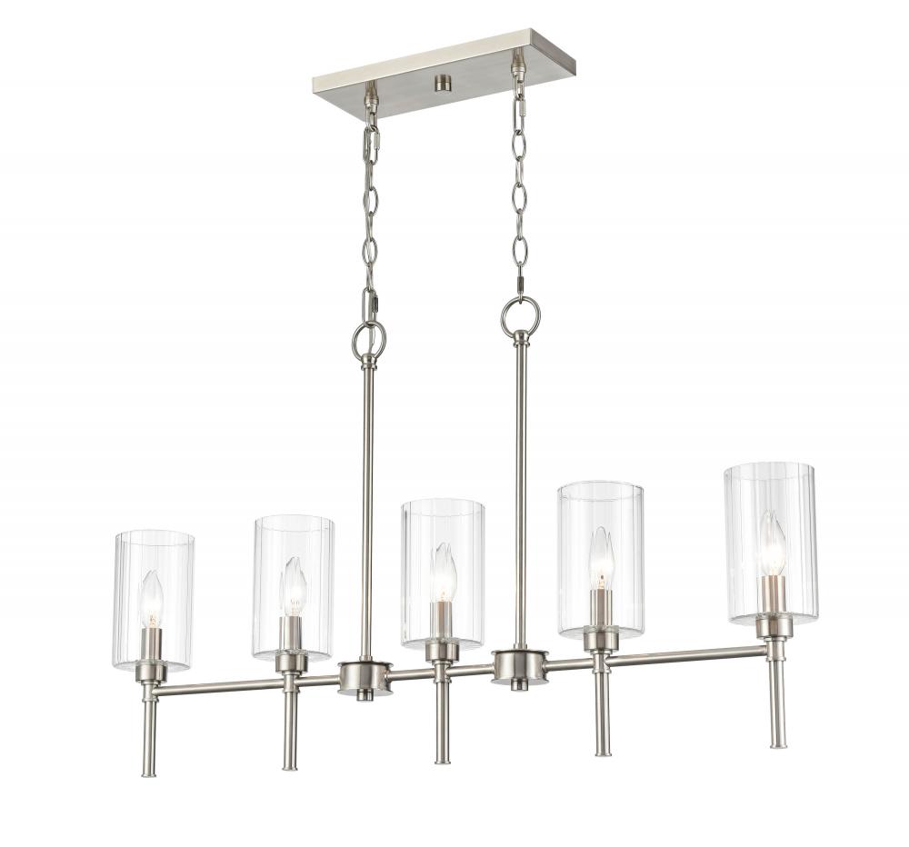 Chastine 36" Wide 5-Light Island - Matte Black