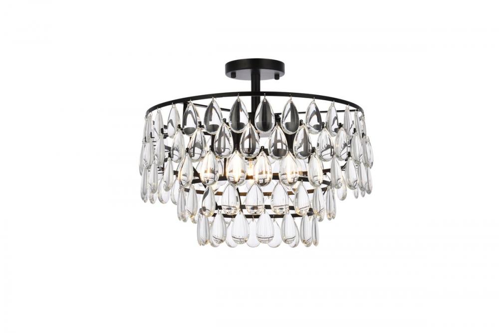 Mila 18 inch flush mount in black