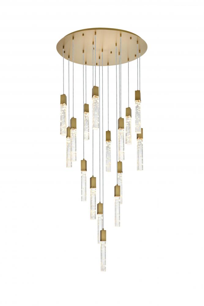 Pendant D36"H24"L16 Satin Gold