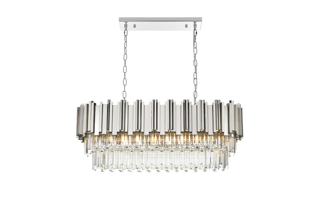 Pendant L36.5"W14"H14"L9 Chrome