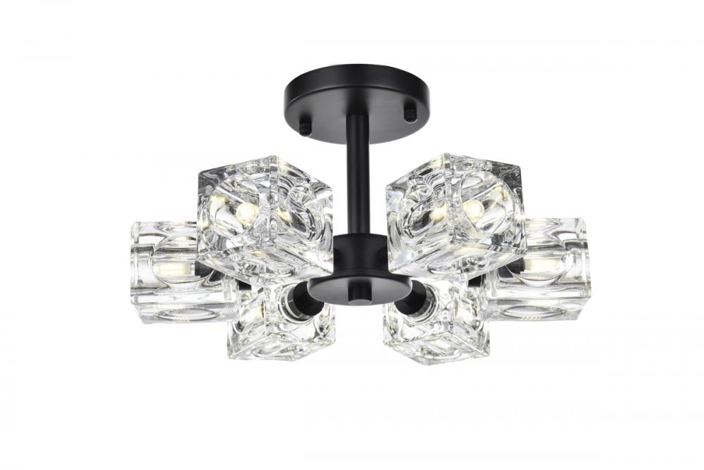 Lyra Flush Mount D14" H7" L6 Black