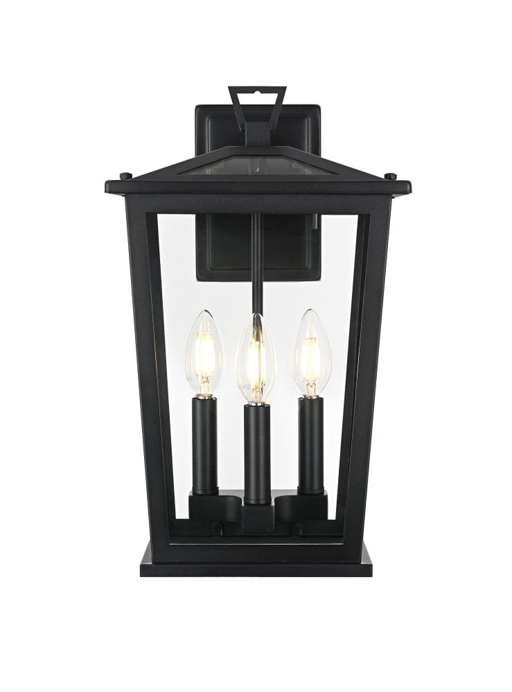 Wall sconce W9.5" H16" E8.5" L3 Black