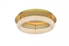 Elegant 3800F22SG - Bowen Flush Mount D22" H5.5" LED 28W DIM 3CCT  Satin Gold