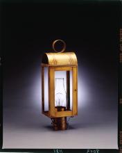 Northeast Lantern 8043-DAB-CIM-CLR - Culvert Top Post Dark Antique Brass Medium Base Socket With Chimney Clear Glass